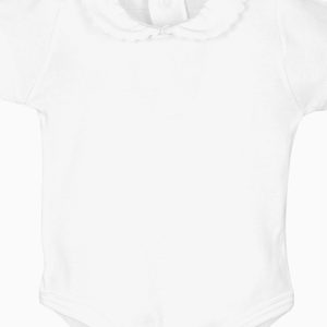 Body bébé fille à col rond fantaisie – Blanc