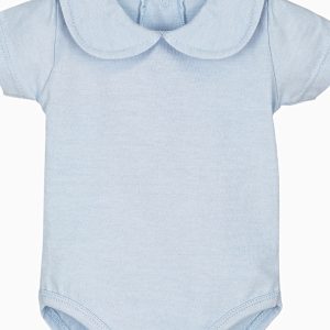 Body bébé manches courtes à col rond – Bleu ciel