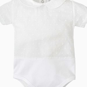 Body bébé manches courtes plumetis – Blanc
