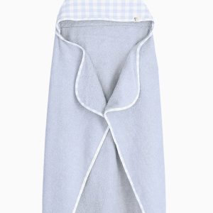 Cape de bain bébé/enfant et gant de toilette – Bleu – Personnalisable