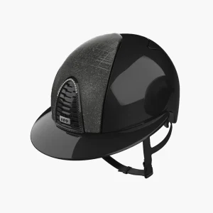 CASQUE CROMO 2.0 POLISH NOIR/FACE AVANT EN TISSU GALASSIA NOIR STRASS VISIERE POLO | KEP