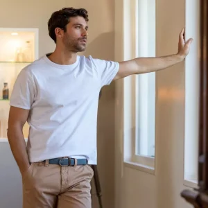 Ceinture tressée élastique BillyBelt - Bleu calme