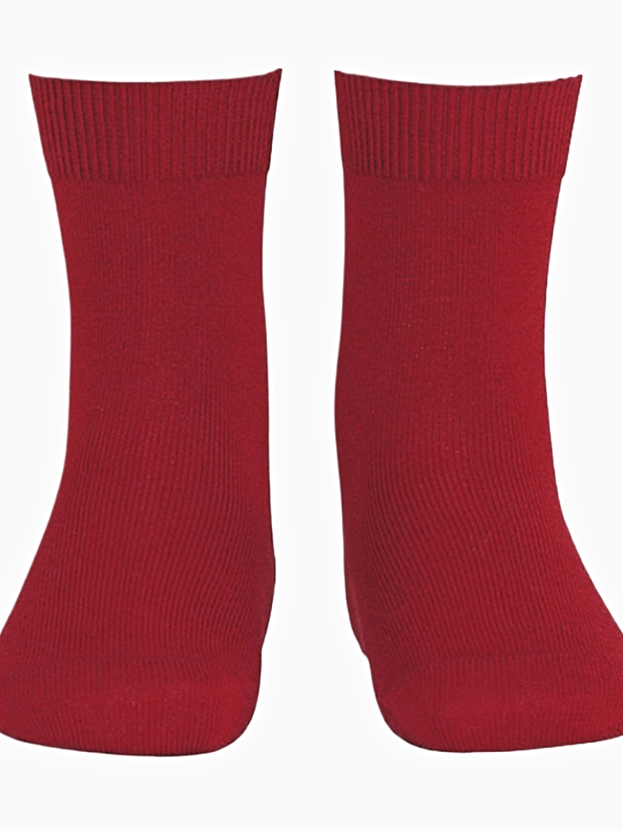 Chaussettes bébé courtes unies – Rouge – Image 2