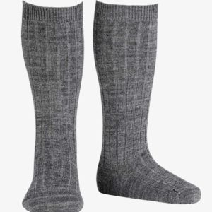 Chaussettes bébé hautes en laine mérinos – Gris