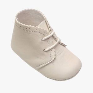 Chaussons bébé hauts en cuir – Beige