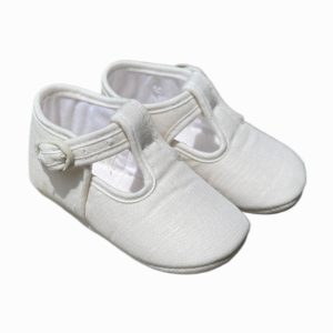 Chaussons bébé légers en lin – Blanc