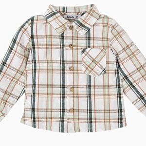 Chemise bébé garçon à carreaux en coton chaud
