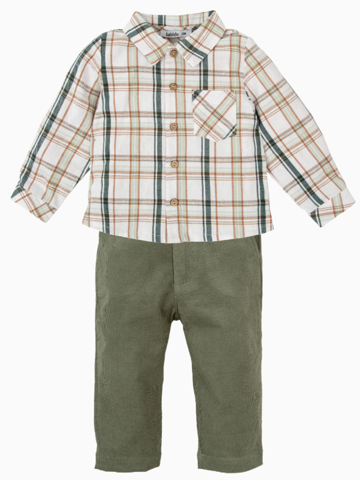 Pantalon bébé garçon en velours côtelé – Vert – Image 2