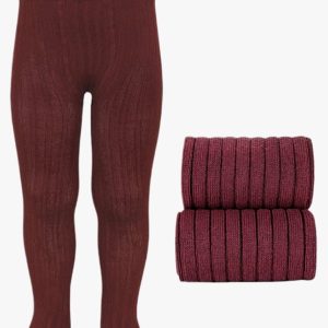 Collant bébé côtelé – Bordeaux