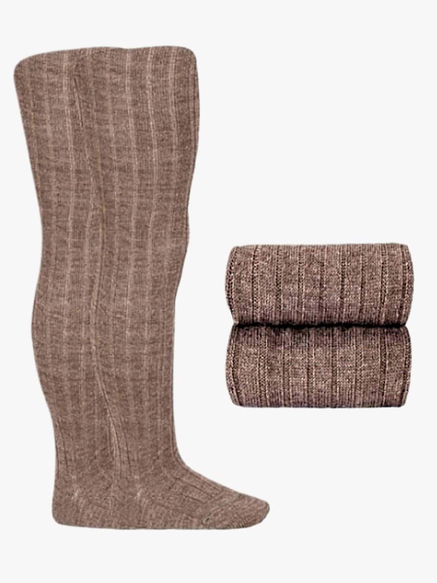 Collant en laine mérinos – Taupe