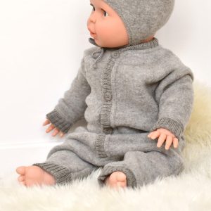 Combinaison en laine mérinos – taupe Joha