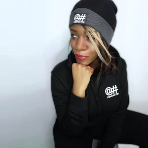 Sweat à capuche femme noir en coton bio