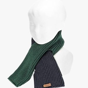 Echarpe bébé garçon bicolore – Beu marine/vert