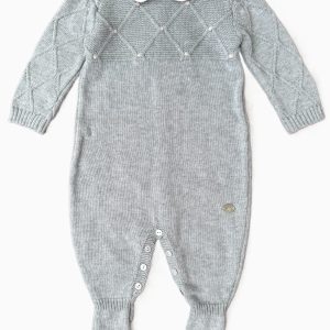 Combinaison bébé en laine et coton – Vert