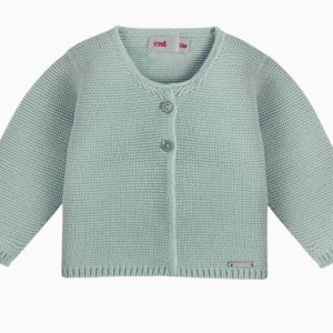 Gilet bébé fille en point mousse – Vert pâle
