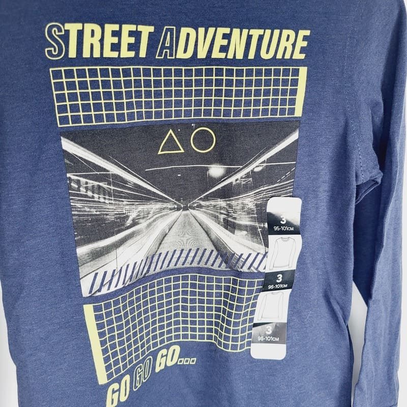 Tee-shirt manches longues bleu garçon – 3 ans – Image 2