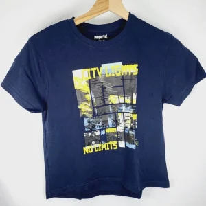 Tee-shirt manches courtes bleu garçon – 9/10 ans