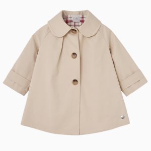 Manteau bébé fille effet “trench-coat” – Beige