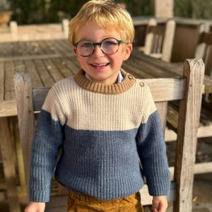 Pull enfant garçon – Bleu/beige