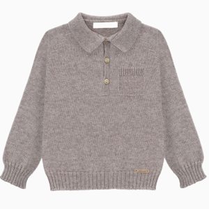 Pull à col bébé garçon – Taupe