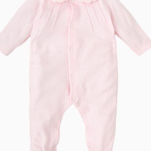 Pyjama bébé fille à col fantaisie – Rose pâle