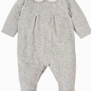 Pyjama bébé mixte en velours – Gris
