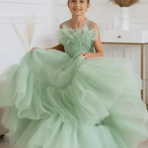 Robe cérémonie fille vert d’eau : Éloïse