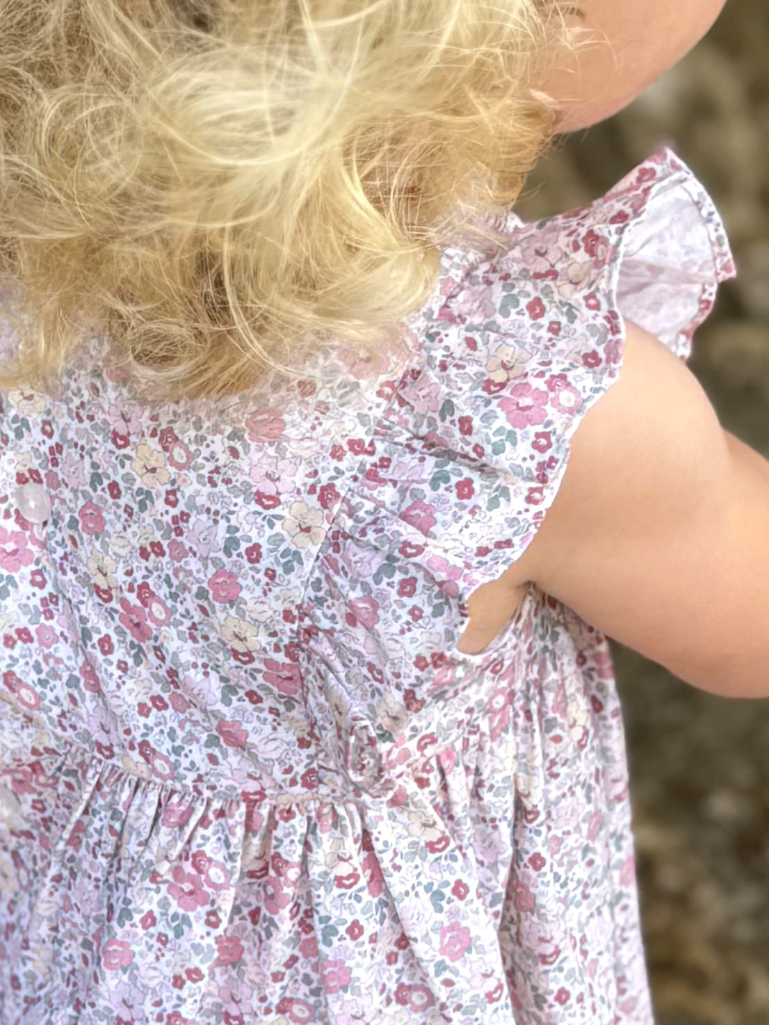 Ensemble robe à fleurs et bloomer assorti – Rose – Image 2