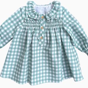 Robe bébé vichy – Vert