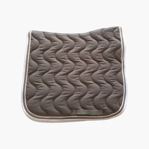 TAPIS DRESSAGE TAUPE-BLANC-VERNI BRONZE-PASSEPOIL BLANC | PADDOCK SPORTS