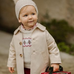 Veste bébé garçon effet “trench-coat” – Beige